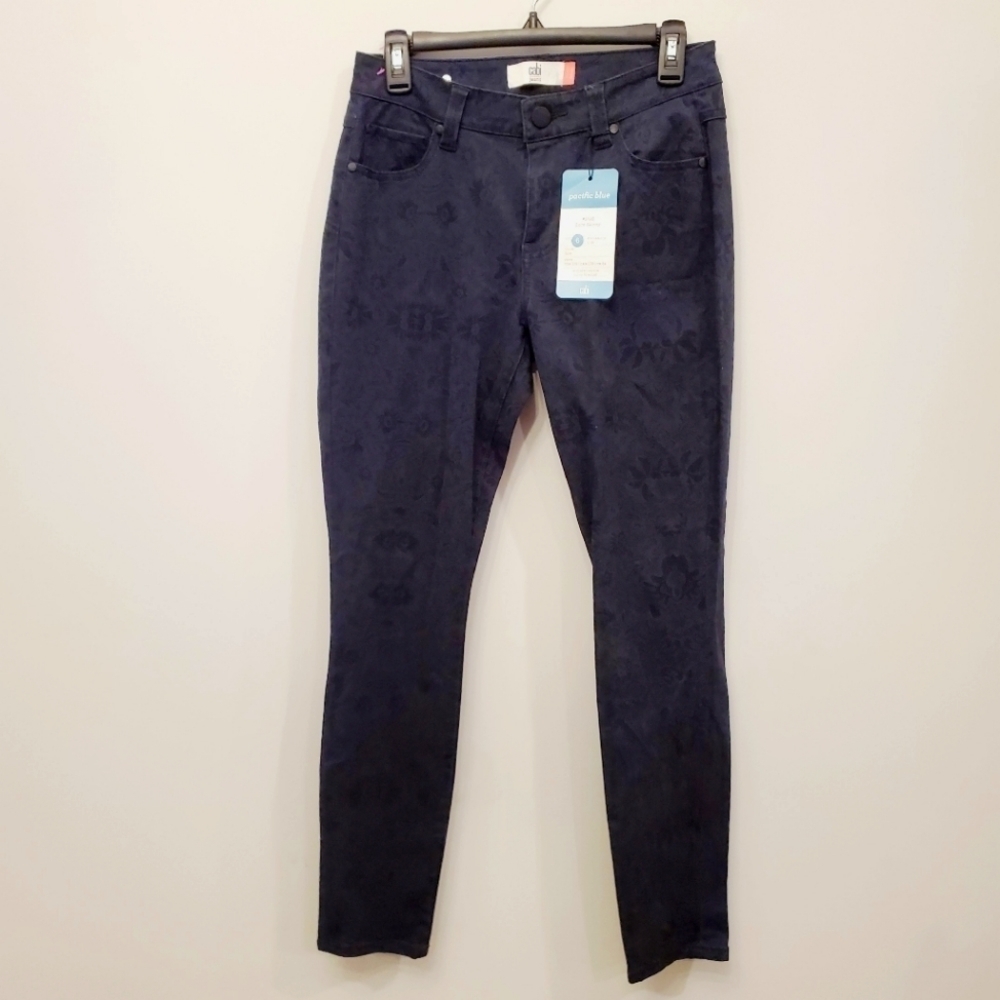 Cabi Floral Lace Print Curvy Skinny Jean Size 6